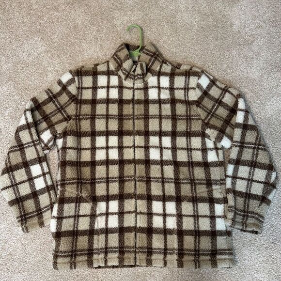 Excellent Used Condition Fuzzy Plaid Jacket Unlined Size Medium Liz Claiborne - Picture 3 of 10